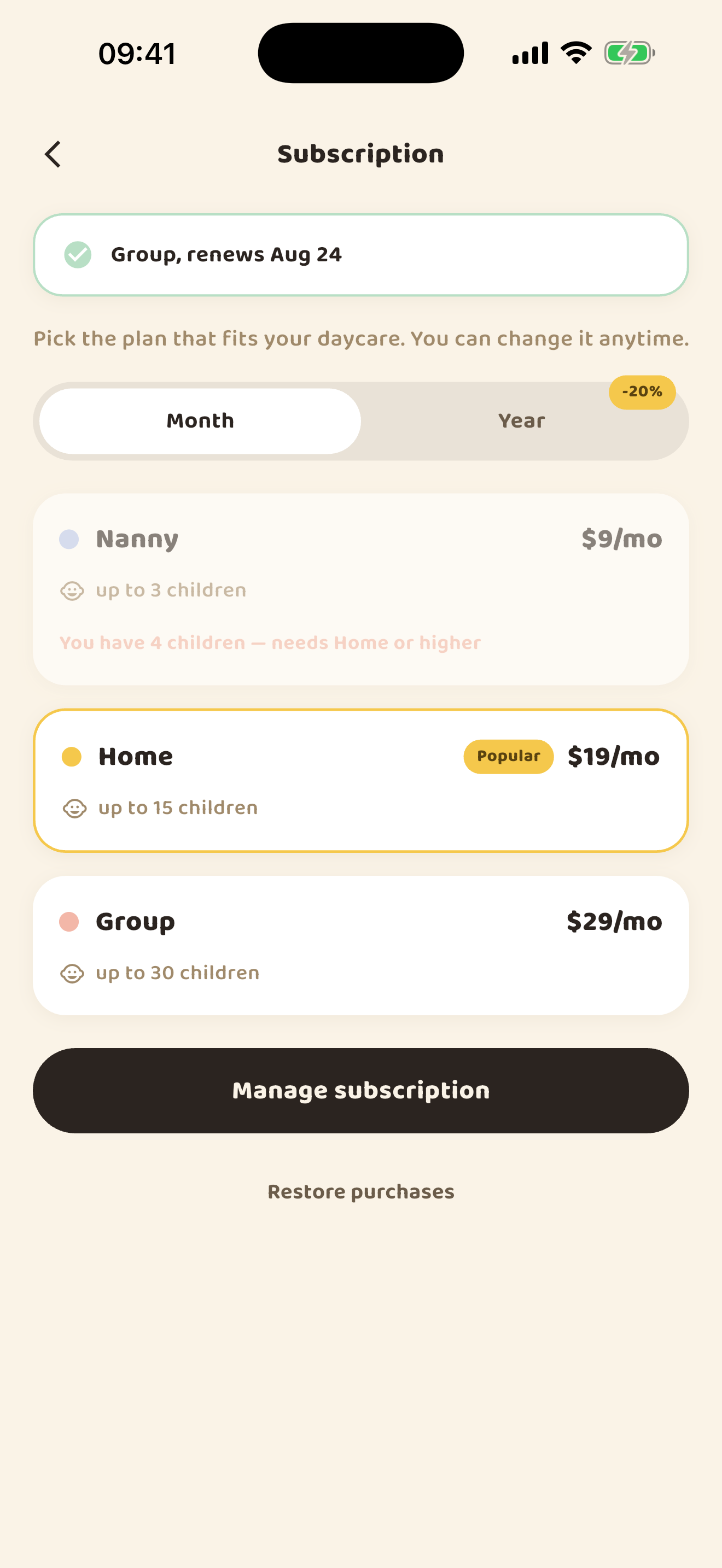 Subscription and plans